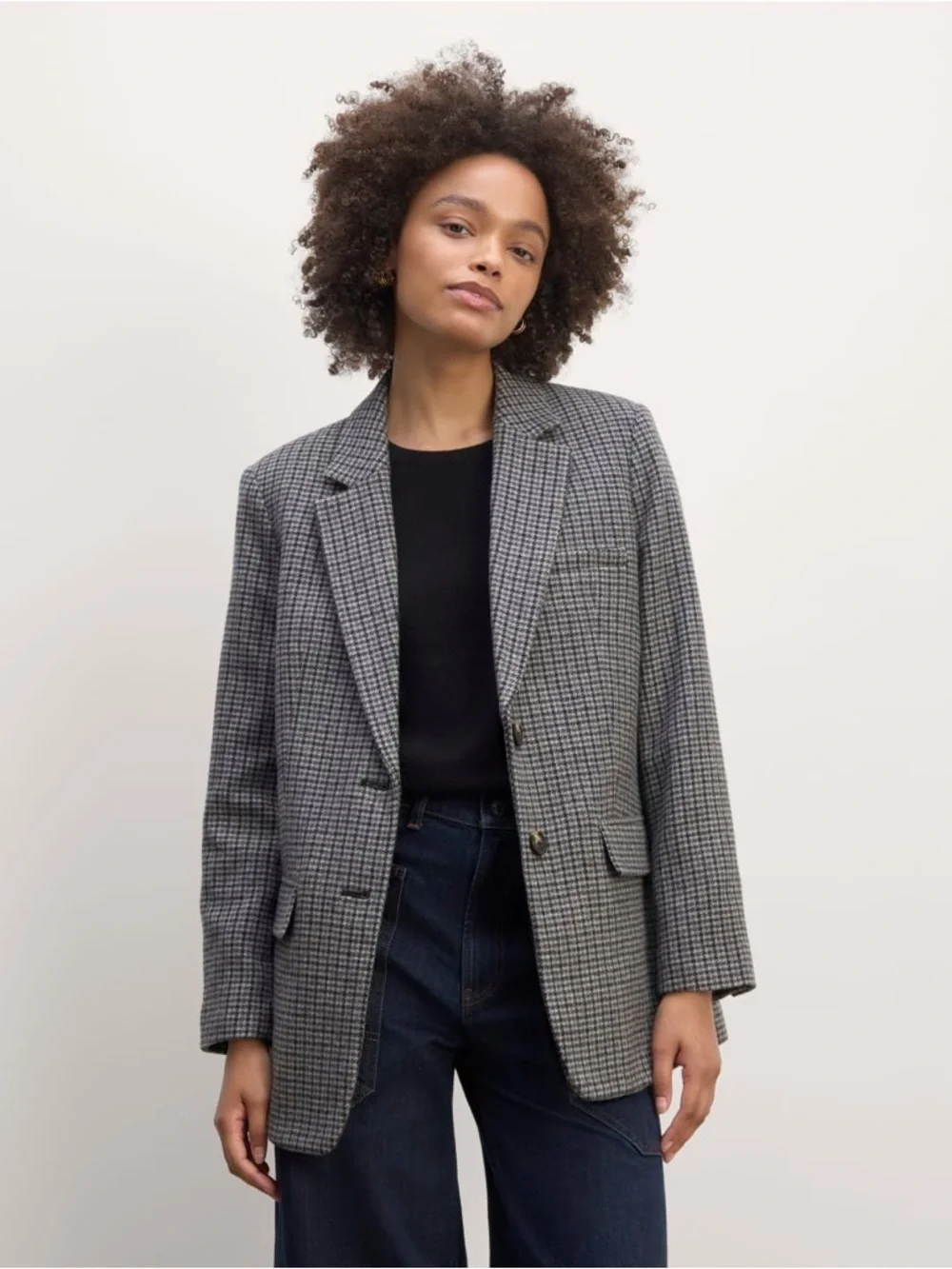 Everlane Oversized Blazer in Wool Gray Women's Size 4 - Picture 3 of 16